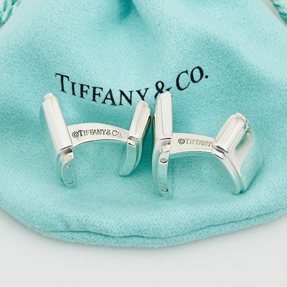 Tiffany Metropolis Cuff Links in Sterling Silver Engravable - Picture 5 of 8